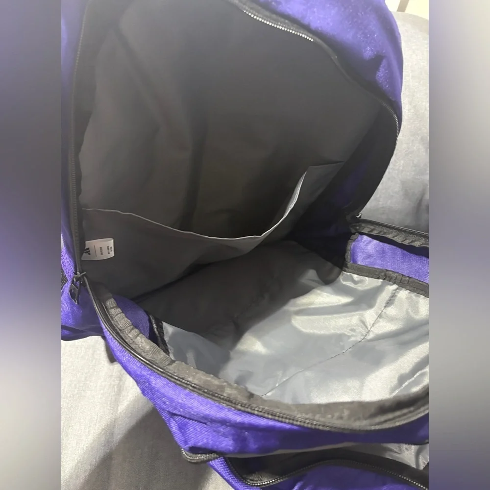 Adidas Men's Backpack in Vibrant Purple and Black